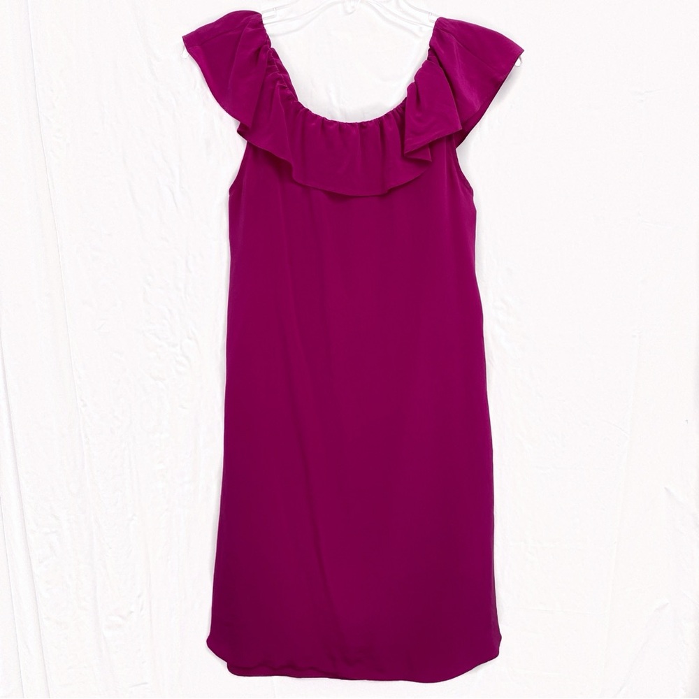 Jay Godfrey Silk Pink Ruffled Mini Sheath Dress